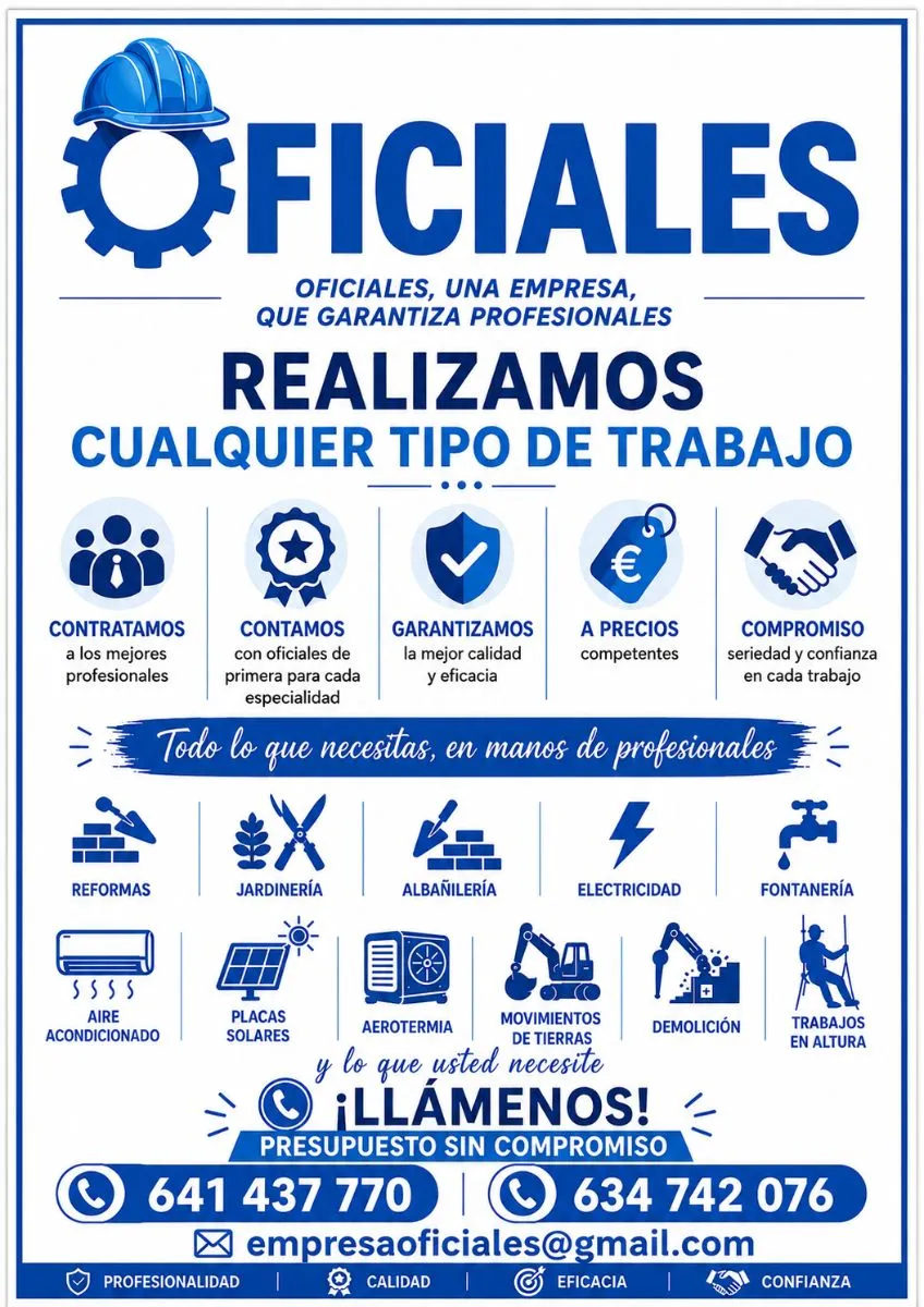Oficiales- Toda clase de servicios. - Otro tipo de trabajo