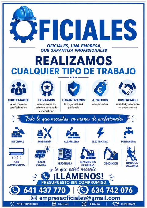 Oficiales- Toda clase de servicios. - Otro tipo de trabajo