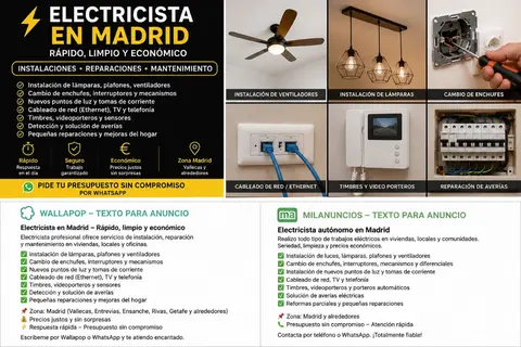 Electricista con experiencia en Madrid. - Urgencias 24h